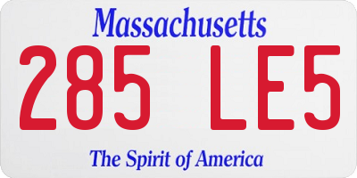 MA license plate 285LE5