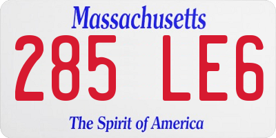 MA license plate 285LE6