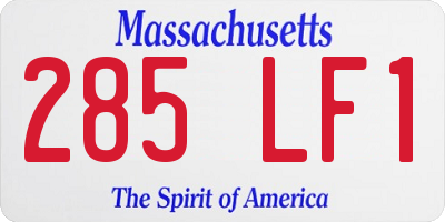 MA license plate 285LF1