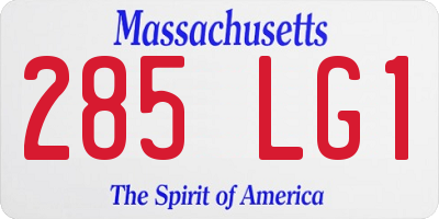 MA license plate 285LG1