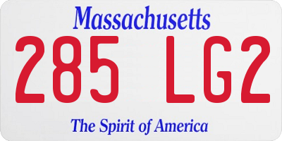 MA license plate 285LG2