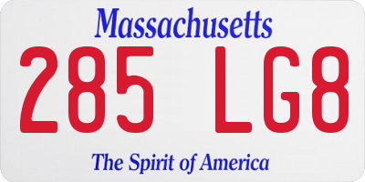 MA license plate 285LG8