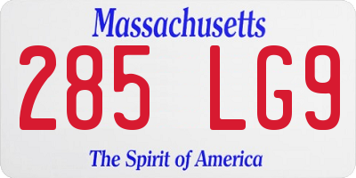 MA license plate 285LG9