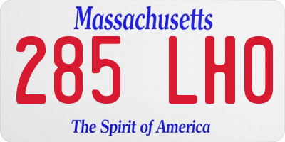MA license plate 285LH0
