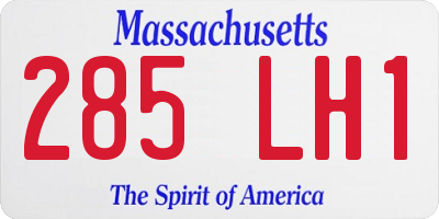 MA license plate 285LH1