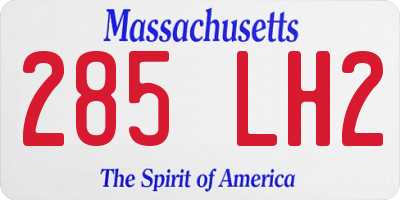 MA license plate 285LH2