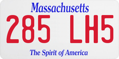 MA license plate 285LH5