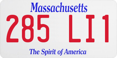 MA license plate 285LI1
