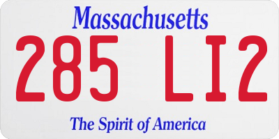 MA license plate 285LI2