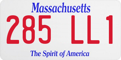 MA license plate 285LL1