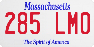 MA license plate 285LM0