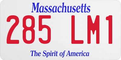 MA license plate 285LM1