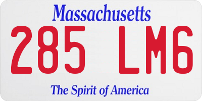 MA license plate 285LM6