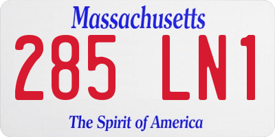 MA license plate 285LN1