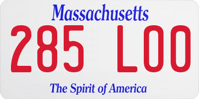 MA license plate 285LO0