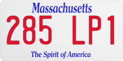 MA license plate 285LP1