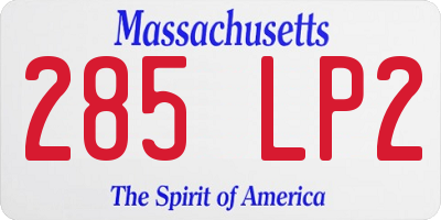 MA license plate 285LP2