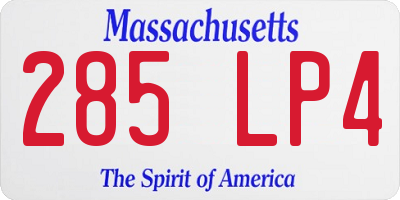 MA license plate 285LP4