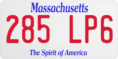 MA license plate 285LP6