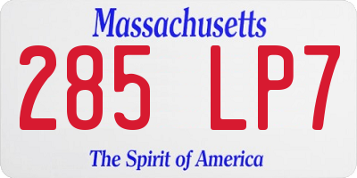 MA license plate 285LP7