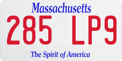 MA license plate 285LP9