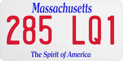 MA license plate 285LQ1