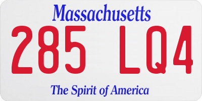 MA license plate 285LQ4