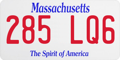 MA license plate 285LQ6