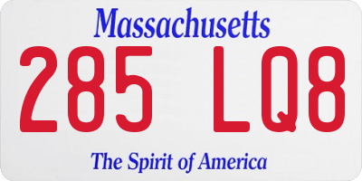 MA license plate 285LQ8