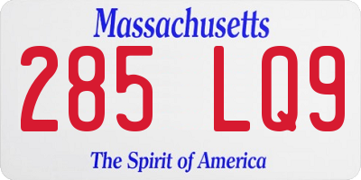 MA license plate 285LQ9