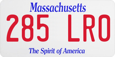 MA license plate 285LR0