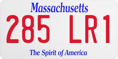 MA license plate 285LR1
