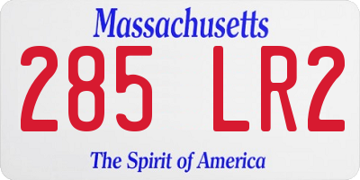 MA license plate 285LR2