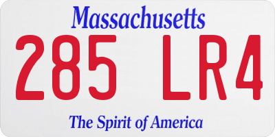 MA license plate 285LR4