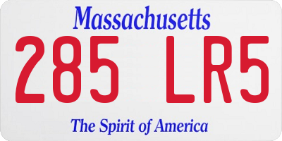 MA license plate 285LR5