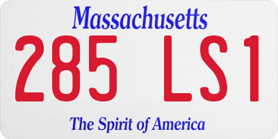 MA license plate 285LS1