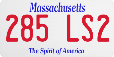 MA license plate 285LS2
