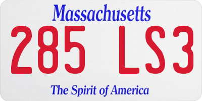 MA license plate 285LS3