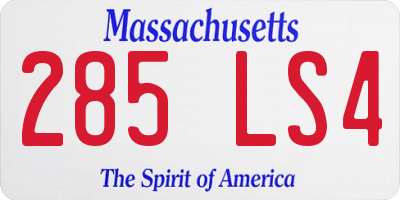 MA license plate 285LS4