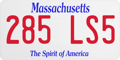 MA license plate 285LS5