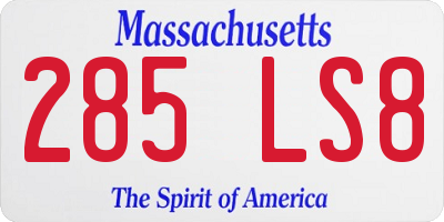 MA license plate 285LS8