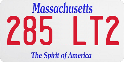 MA license plate 285LT2