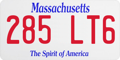 MA license plate 285LT6