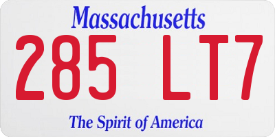 MA license plate 285LT7