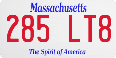 MA license plate 285LT8