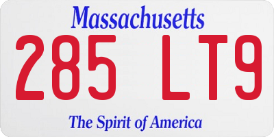MA license plate 285LT9
