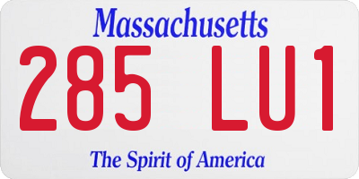 MA license plate 285LU1