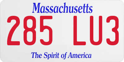 MA license plate 285LU3