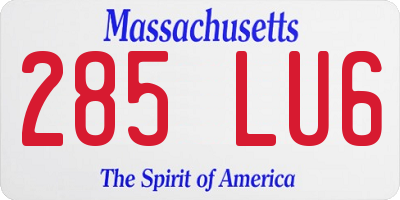 MA license plate 285LU6
