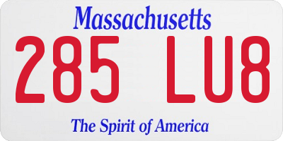 MA license plate 285LU8